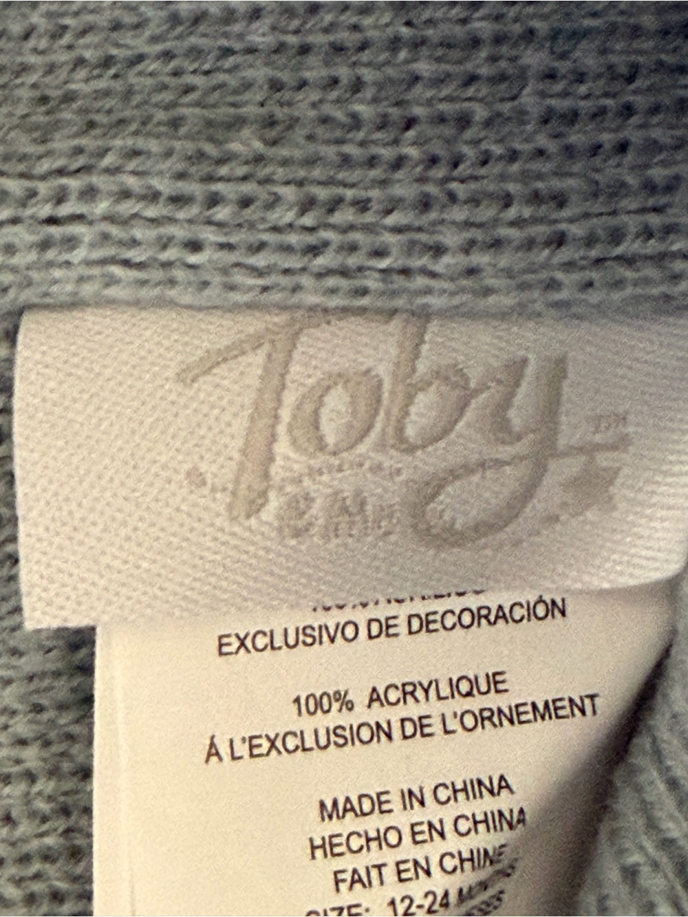Toddler Boys Toby & Me Light Blue & Brown Bear Beanie + Mittens Set of 4 - Picture 6 of 7